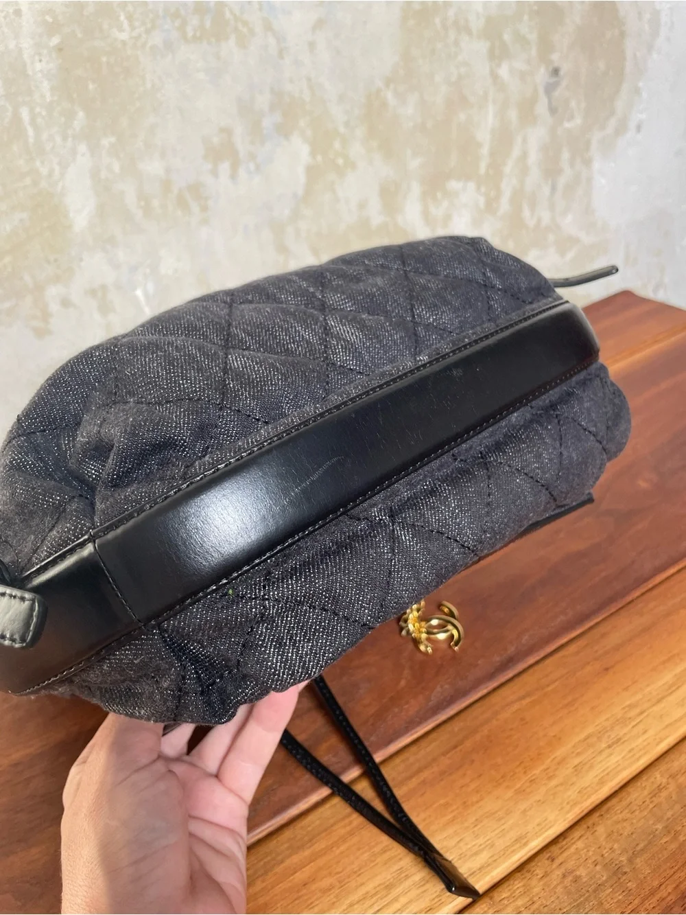 Chanel Washed Denim Calfskin Quilted Backpack 2016